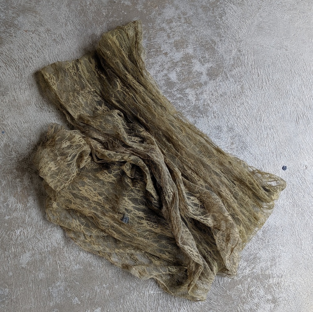 Olive Green lace scarf